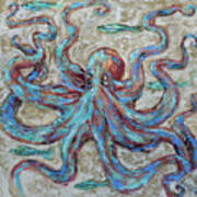Octopus Blues Art Print