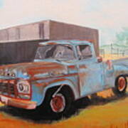 Old Blue Ford Truck Art Print