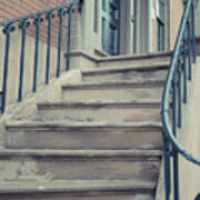 Old Brownstone Staircase Art Print