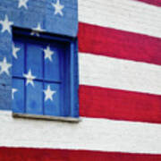 Old Glory, American Flag Mural, Street Art Art Print