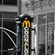 Old McDonalds Sign in Downtown Chicago Selective Coloring Art Print