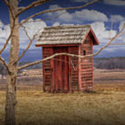 Old Rustic Wooden Outhouse In West Michigan Art Print