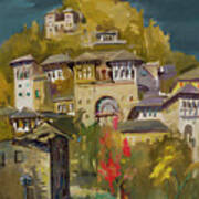 Old Traditional Characteristic Houses In Gjirokaster Art Print