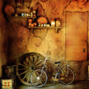 Old Warehouse Bicycle Art Print