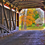 One More Bridge To Cross, Then Home - Poole Forge Covered Bridge No. 6a - Lancaster County Pa Art Print