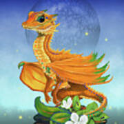 Orange Dragon Art Print