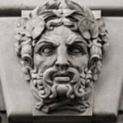 Ornamental Carved Stone Face - Washington Dc Art Print