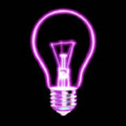 Outline of glowing purple Light black background Photograph by Phill Thornton Art America