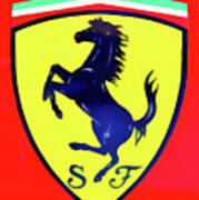 Painting Of Ferrari Badge #3 Art Print