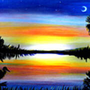 Palmetto Moon Low Country Sunset Ii Art Print