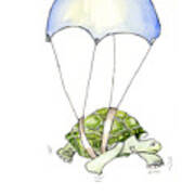 Parachute Turtle Art Print
