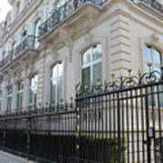 Paris Black Iron Ornate Gate To Parc Monceau - Parisian Gates Art Print