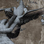 Paris Eros And Psyche - Surreal Romantic Angel Louvre   - Eros And Psyche - Cupid And Psyche Art Print
