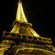Paris - France - Le Tour Eiffel At Night Art Print