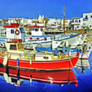 Paros Fishing Boats Art Print