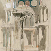 Part Of Saint Mark's Basilica, Venice  Sketch After Rain Art Print
