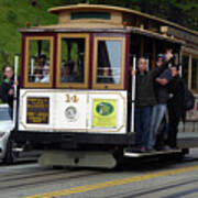 Passenger Waves From A Cable Car Art Print