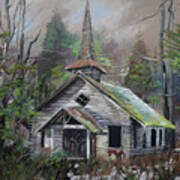 Patiently Waiting - Church Abandoned Art Print