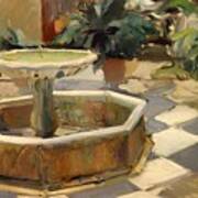 Patio Fountain In Seville Art Print