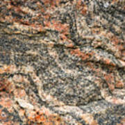 Pattern In A Granite Rock - Square Format Art Print