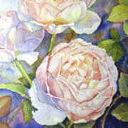 Peach Roses Art Print