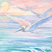 Pelican Flight Art Print