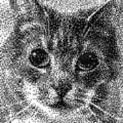 Pen Pixel Cat Art Print