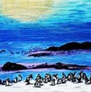Penguins Land Art Print
