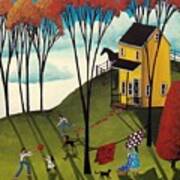 Perfect Day - Folk Art Country Landscape Art Print