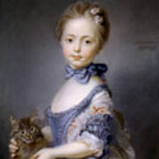 Perronneau: Girl, 1745 Art Print
