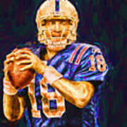Peyton Manning Indianapolis Colts Nfl Football Painting Digital Art Print