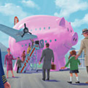Pig Airline Airport Art Print