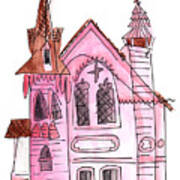 Pink Presbyterian Church Art Print