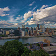 Pittsburgh Pennsylvania Skyline Blue Art Print