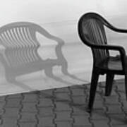 Plastic Chair Shadow 1 Art Print