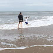 Playing In The Surf Art Print