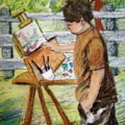 Plein-air Painter Boy Art Print