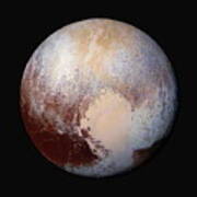 Pluto Dazzles In False Color - Square Crop Art Print