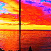 Point Iroquois Tower View Sunset Art Print