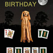 Poker Happy Birthday Scream Art Print