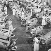 Polio Victims In Iron Lungs Art Print