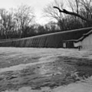 Falling Water On The Pompton Spillway In Winter Art Print