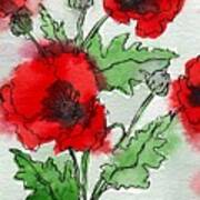 Watercolor Poppies Art Print
