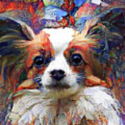 Poppy The Papillon Dog Art Print