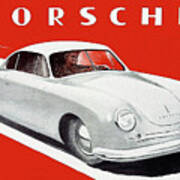 Porsche 356 Vintage Ad Art Print