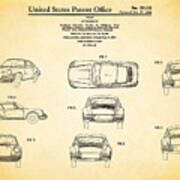 Porsche 911 Patent Art Print