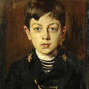 Portrait Of Enrico Petiti As A Young Boy Art Print