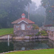 Pump House In Fog Art Print