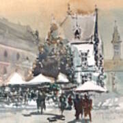 Prague Piazza 2 Art Print