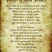 Prayer Of St Francis - Antique Parchment Art Print